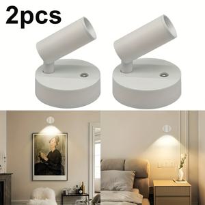 TEMU 2개 LED 플로어 램프 | 충전식 배터리 전원, 식물 및 예술 작품용 조절식 포커스 조명, 모던 벽걸이 및 독립형 디자인, 거실 및 침실 야간 사용에 적합