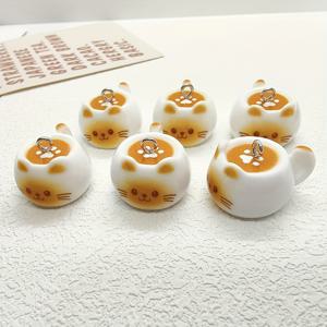 TEMU 6개 귀여운 고양이 펜던트 참 - 3D 레진 주얼리 제작 액세서리, 표현적인 눈, 발자국 & 하트 컷아웃, 발렌타인데이 & 마르디 그라 파티 장식, 장식, 장난기 넘치는 디자인, 수제 참, 장식용 참