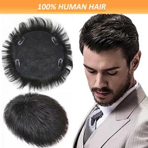 TEMU 남성용 인간 머리카락 가발/탑퍼 - 두꺼운 헤어피스, PU 느낌의 헤어 탑퍼, 통기성 레이스 프리 디자인, 스타일링 및 관리 쉬움, 대머리/탈모 완벽 커버 - 민감한 두피용 교체용