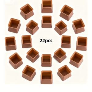 TEMU 22개 실리콘 의자 다리 보호 세트, 가구 발 보호 커버, 플라스틱 재질, 미끄럼 방지 직사각형 커버, 나무 바닥 보호용, 홈 , 무소음 매트, 커피 색상/블랙, 사무직 근로자, 아파트 생활|발매트