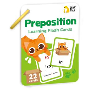 TEMU 22개의 전치사 플래시 카드 - 유아 및 유치원생을 위한 생동감 넘치는 영어 학습 카드, 교육용 플래시카드 | 화려한 일러스트 | 내구성 있는 종이 카드