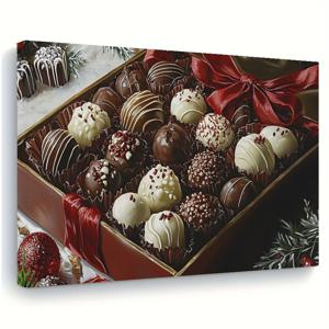 TEMU 럭셔리 레드 초콜릿 선물 세트 - 다크 & 화이트 초콜릿, 크리스마스 스프링클 & 견과류, 우아한 리본 보우 & 장식 - 모던 , 견과류 스위츠 컬렉션 - 이상적인 크리스마스 선물