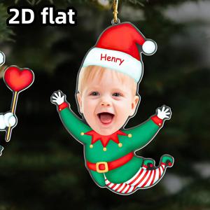 TEMU 2D 플랫 - 개인 맞춤 2D 평면 이름/텍스트/사진 크리스마스 및 휴일 장식 - 맞춤 이미지/이름/날짜 - 가족 나무, 크리스마스 파티, 새해 장식품 - 개인 맞춤 기념품