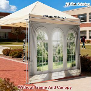 TEMU 1개 야외 선쉐더 사이드월 캐노피 - 2D 올시즌 선쉐이드 커튼 프라이버시 패널, 스탠다드 텐트 호환 (프레임/캐노피 미포함), RV 캠핑, 페스티벌, 시장, 뒷마당 파티용 빠른 설치 - 휴대용 액세서리