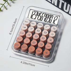 TEMU 12자리 대형 스크린 계산기 - 투명 컬러 그라데이션 디자인, 촉각 버튼, 사무실, 학교 학습, 재무 회계 및 비즈니스에 적합.|계산기