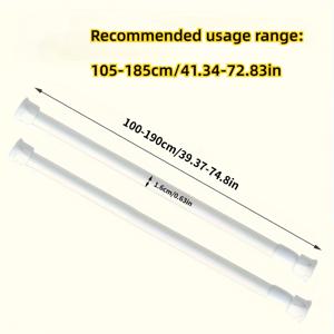 TEMU 2개 드릴 불필요 텐션 커튼봉 - 조절 가능한 스프링 로드 디자인, 금속 구조, 임차인 및 좁은 공간에 적합, 창문, 욕실, 캐비닛 및 옷장에 적합, 창문용 커튼봉, 욕실 정리|커튼봉