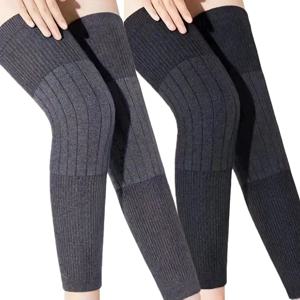 TEMU 여성용 두꺼운 안감 롱 티 하이 양말 4pcs 세트 (그레이 2개 + 블랙 2개), 가을과 겨울용 따뜻한 무릎 양말