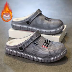 TEMU 남성용 클로그 슬립온 - 따뜻한 라운드토 겨울 부츠, 실내외 활동 및 캐주얼 착용 가능 - 쉬운 세척 솔리드 컬러 디자인 (끈/못 없음)