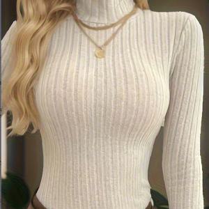 TEMU 패션 여성용 하이넥 탑