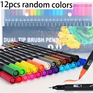 TEMU 듀얼 팁 아트 펜 세트 - 속건성, 컬러 블렌딩, 전문가용으로 적합 - 크리스마스, 할로윈, 부활절 선물로 완벽.