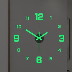 TEMU 야간 사용을 위한 창의적인 야광 시계 | 무소음 디자인, 무테 자가 접착식 벽걸이 시계, 침실/거실/식당용, 남성/여성/노인/학생에게 이상적, 특별한 크리스마스 선물