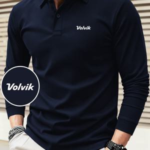 TEMU 남성용 긴팔 폴로 셔츠 | Volvik 기하학 패턴, 편안하고 통기성 좋은 원단, 주름 방지, 캐주얼 및 스포츠웨어에 적합, 아버지, 남편 및 가족을 위한 완벽한 선물