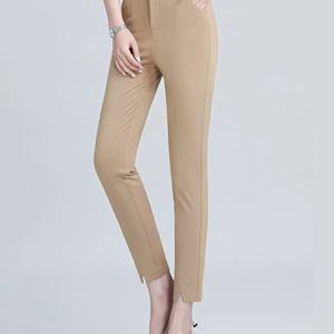 TEMU 우아한 여성 춘추계 스판 일자 9부 정장바지 면접 오피스룩 빅사이즈 바지 데일리하이웨이스트 바지 캐주얼룩바지 SLIM GIRL 슬림소녀