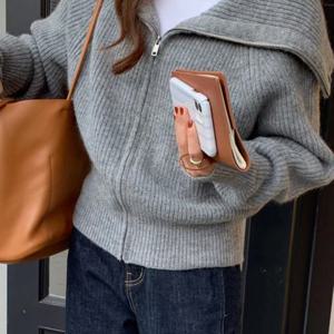 TEMU 코트 여성용 가디건 신상 빅 라펠 지퍼 풀 엣지 부드러운 왁스 루즈 가디건