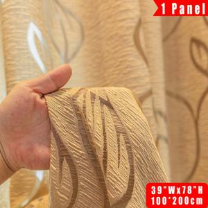 TEMU 1개입 하키색 쉬어 커튼, 속이 빈 잎사귀 패턴, 거실, 침실 및 사무실의 현대적인 유럽 스타일 홈 데코에 적합