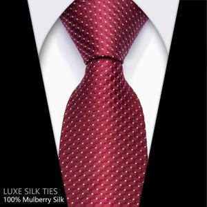 TEMU 남성용 멀베리 실크 넥타이, 레드 기하학 패턴 8cm 우아한 실크 넥타이 선물 상자 세트, 비즈니스 및 정장 스타일에 적합, 할로윈, 크리스마스, 발렌타인데이, 아버지의 날, 새해를 위한 이상적인 선물