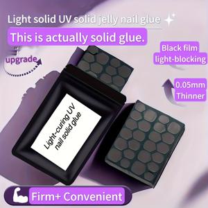 TEMU 광화 광치료 젤리 글루 고체 글루 웨어러블 네일 특수 광화 젤리 글루 초강력 방수 오래 지속되는 손톱에 부담 없음 5매입 1팩 120개입