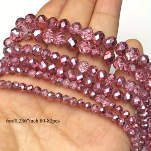 TEMU 앤비즈 유럽 스페셜 시리즈 4mm 6mm 8mm AB 마감 로즈 핑크 오스트리아 인조 비즈 - 다면체 플랫 휠 스페이서 비즈, DIY 주얼리 만들기용, 팔찌·귀걸이·목걸이 제작, 보석 공예 재료, 반짝이는 , 정밀 면처리, 수제 아티스트용 비딩 소재