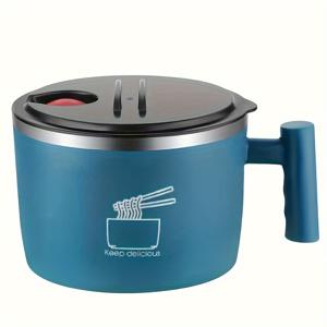 TEMU 스테인리스 스틸 라면 그릇, 뚜껑이 있는 도시락, 학생 기숙사용 빠른 조리 컵, 밀폐 휴대용 물빠짐 그릇, 주방 식기 서비스 그릇, 샐러드 및 우동 수프 그릇, 사무실 도시락 용기, 학교 복귀 필수품