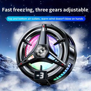 TEMU 2개/1개 휴대폰 반도체 쿨러, 고속 냉각 휴대폰 냉장고, 마그네틱 백 클립 2-in-1, 다양한 폰 호환, 빠른 냉각, 3단계 간편 조절.