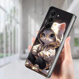 TEMU 폰케이스: 갤럭시 Z 폴드7 Z 폴드3 Z 폴드7 6 5 4 3 Z 폴드6 Z 폴드5 Z 폴드4 호환 AI 고양이 케이스 백커버