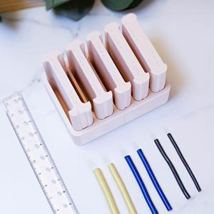 TEMU 주얼리 제작 세트: 긴 라인 패턴과 측정 표시가 있는 유연한 클레이 롤링 핀 몰드 - 귀걸이, 펜던트, 헤어핀 액세서리, 공예 도구 세트