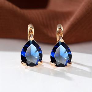 TEMU 1쌍 골드 컬러 물방울 모양 아쿠아 화이트 핑크 블루 스톤 드롭 댕글 귀걸이 여성용 합성 보석 웨딩 브라이덜 쥬얼리