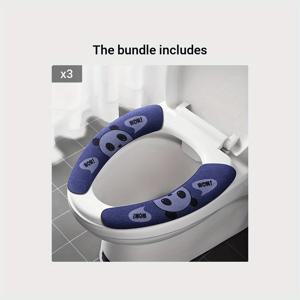 TEMU 재사용 가능한 화장실 쿠션 스티커 - 귀여운 동물 프린트 (개/곰/펭귄) 반원형 미끄럼 방지 욕실용, 정전기 부착식, 부드럽고 편안한 사용감, 쉬운 설치, 다양한 색상 옵션, 욕실용