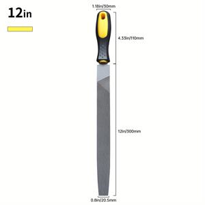 TEMU 1pc 6-12인치 평면 파일 튼튼한 강철 파일, 도구를 연마하고 디버그하는데 편안한 안티 슬립 그립, 전문가와 DIY를 위한 디버그 도구 및 도구 연마기