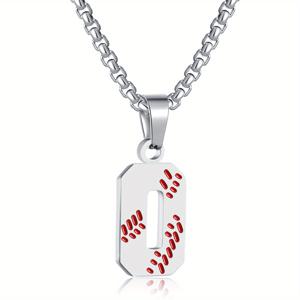 TEMU 1개 남자 & 소년 야구 넘버 목걸이 00-18 저지 넘버 - 스테인리스 스틸 체인 & 야구 펜던트 선물 - 리틀리그, 대학, 선수용 선수 저지 넘버 - 넘버 00-18 목걸이