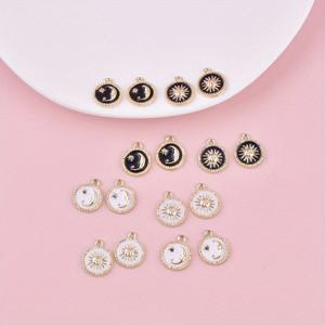 TEMU 16개 태양 달 별 천체 합금 참 - 골드톤 DIY 주얼리 만들기 소품, 귀걸이 목걸이 팔찌용 - 환상적인 별빛 공예 액세서리, 장난스러운 디자인, 태양 달 별 모티프, 정교한 금속공예