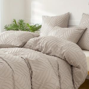 TEMU 라마단을 위한 3개의 잎자국 자카드 이불 커버 세트 - 부드럽고 통기성이 좋으며 편안한 침구용품, 침실, 손님용 방, 기숙사 장식 (이불 커버 1개 + 베개커버 2개)