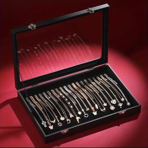 TEMU 벨벳 목걸이 보관함, 주얼리 보관함, 팔찌 진열 케이스, 주얼리 가게 카운터 체인 진열 상자, 주얼리 상자