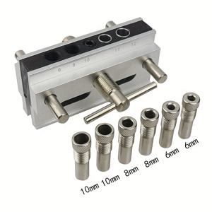 TEMU 빠른 자동 중심 맞춤 다우얼링 지그 수직 위치 홀 펀처 미터/인치 드릴 부싱 드릴 가이드 목공 공구