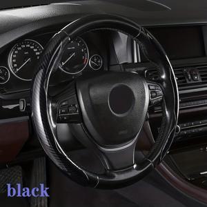 TEMU 내부 링이 있는 Fit 카본 파이버 스티어링 휠 커버 - 통기성, 미끄럼 방지 PU 가죽, 사계절용, 향상된 그립감과 편안함을 위한 인체공학적 디자인