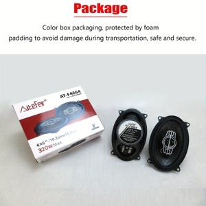 TEMU 4X6인치 320W X 2RMS=640W 4방향 차량용 HIFI 동축 스피커 2개, 도어 오디오 음악 스테레오 트위터 미드-베이스 풀레인지 스피커, 블랙, 개조/교체용.