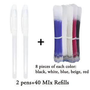 TEMU 42개 세트 재봉용 열제거 펜 리필 5색 표시 교체 가능한 패브릭, 퀼팅 재봉, 드레스메이킹, 패브릭, 재봉사용 검정 파랑 빨강 베이지 빨강