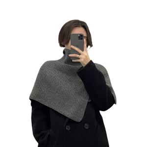 TEMU 가을 겨울용 하이넥 풀오버 목 보호 스카프, 어깨 및 목을 따뜻하게 가는 넉넉한 숄