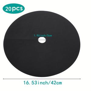 TEMU 20팩 (20개) SPONDWILD 잡초 방지 패드 & 나무 보호 링 - 고강도 부직포 (6.14oz/sq yd) 나무 뿌리 보호, 지면 커버, 조경용 멀치 베이스 - 잔디, 농장, 공원용 쉬운 설치 - 잡초 방지 장벽