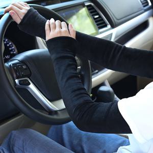 TEMU 남녀 공용 겨울용 두꺼운 기모 안감 따뜻한 팔토시, 긴 기장과 높은 탄성, 단색, 한 쌍.|팔토시