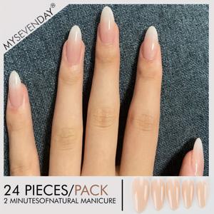 TEMU 24개 중간길이 착용형 네일, 슬림하고 우아한 네일팁, 탈착식 인조네일, 젤리 글루와 네일 파일 포함|네일팁