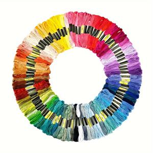 TEMU 200색 8미터 6합 십자수 자수실 200개입