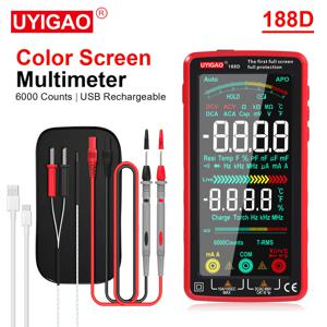 TEMU 1개 디지털 멀티미터 테스터 자동 범위 조정 TRMS 6000 카운트 전압계 스마트 충전식 측정기 전류, NCV, 전압, 옴, 저항, 다이오드, 연속성, 커패시턴스, 온도 측정