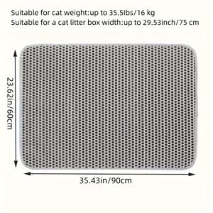 TEMU 대형 고양이 화장실 매트는 미끄럼 방지 디자인, 소변 처리에 적합하며, 쉬운 세척을 위한 세척 가능한 이중 레이어 벌집 구조를 특징으로 합니다.