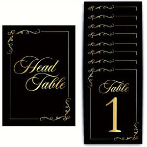 TEMU 31개 블랙 테이블 번호 카드, 골드 호일 테이블 번호, 1-30 테이블 번호 카드 헤드 테이블 카드, 결혼 기념일 생일 레스토랑 파티용