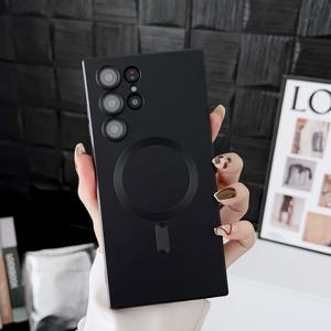 TEMU 폰 케이스: 갤럭시 S23 S22 S21 S20 울트라 / S23 S22 S21 S20 플러스 / S23 S22 S21 S20 FE용 자기식 무선 충전 도금 투명 케이스, 충격 방지 커버