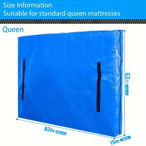 TEMU 헤비듀티 매트리스 보관백 - 8개 손잡이와 헤비듀티 지퍼, 고품질 재사용 가능한 이동 및 보관 솔루션 (퀸, 킹, 캘리포니아 킹, 트윈, 풀 사이즈 침대용) - 내구성 폴리에틸렌 소재, 휴대용 침구 보호 디자인, 쉽게 운반 가능 | 보호용 폴리에틸렌