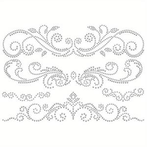 TEMU 1개 유리 핫픽스 라인스톤 다리미 부착 아플리케, 의상용, 의류, 가방 및 바지에 적합, 297X210mm 플로럴 디자인.