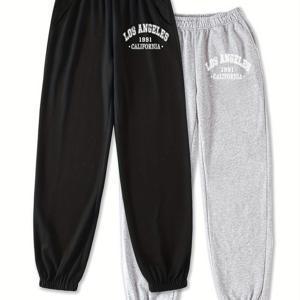 TEMU 여아용 캐주얼 바지 두 켤레, 야외용, 여아 바지, 야외 활동에 완벽함