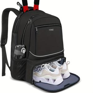 TEMU 여성용 남성용 대형 라켓백 테니스 백팩 2개 라켓 보관대와 단열 포켓 통풍 구획 신발 수납공간, 배드민턴, 픽클볼 패들 볼 액세서리 포함, 발렌타인데이 선물|테니스가방